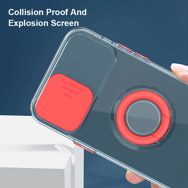 Прозрачный и красочный чехол с раздвижным окном кольцом для защиты объектива камеры iPhone 14 дизайнерский со встроенным кольцом-подставкой
