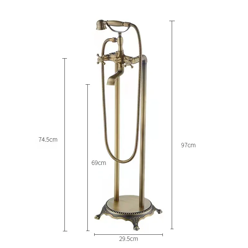 Bathroom Faucet hot cold telephone gold Free Standing faucets Bathtub Tap