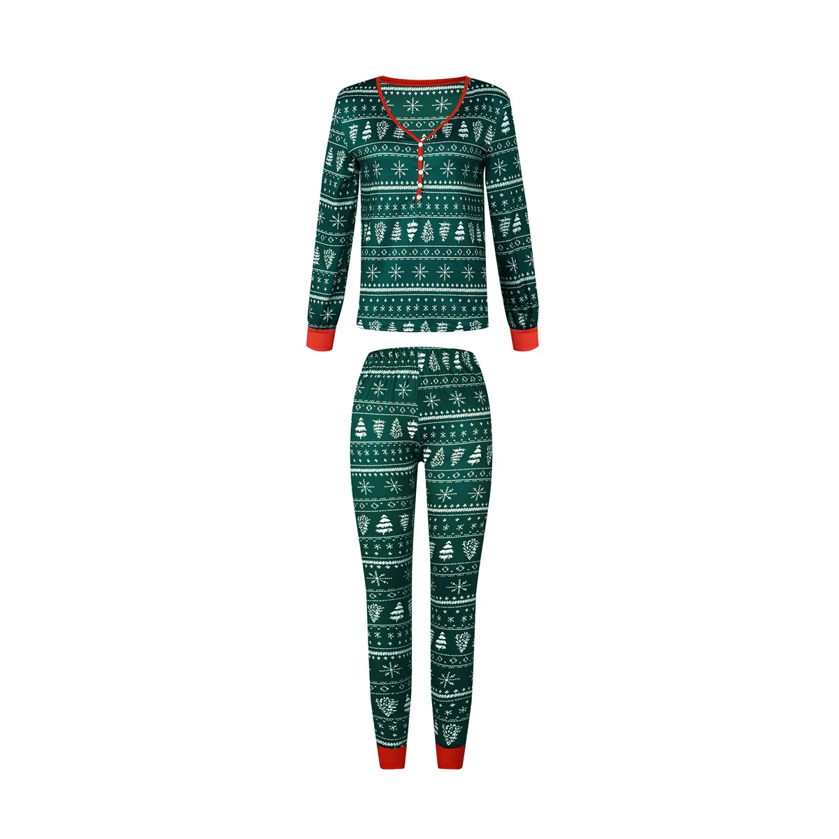 Family Christmas Pajamas Tree And Snowflake Printed Parent-child Home Sets Women Sleepwear XMas Family Matching Suit pyjamas