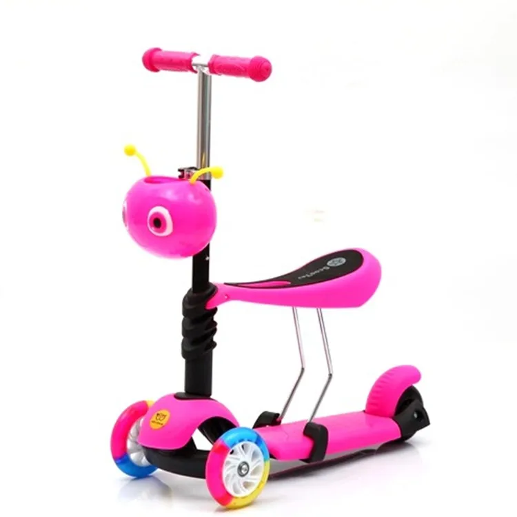 Buy high quality best sale cheap children kids child baby outdoor 3 three wheels 2 in 1 toys kick scooters foot scooters