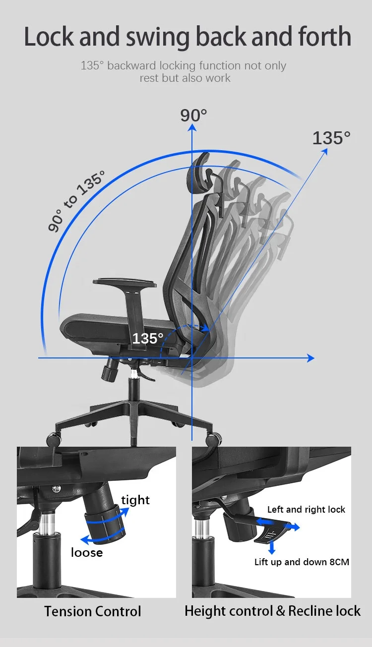 Хорошо продаваемый удобный Новое поступление сетчатый высокий задний офисный стул silla