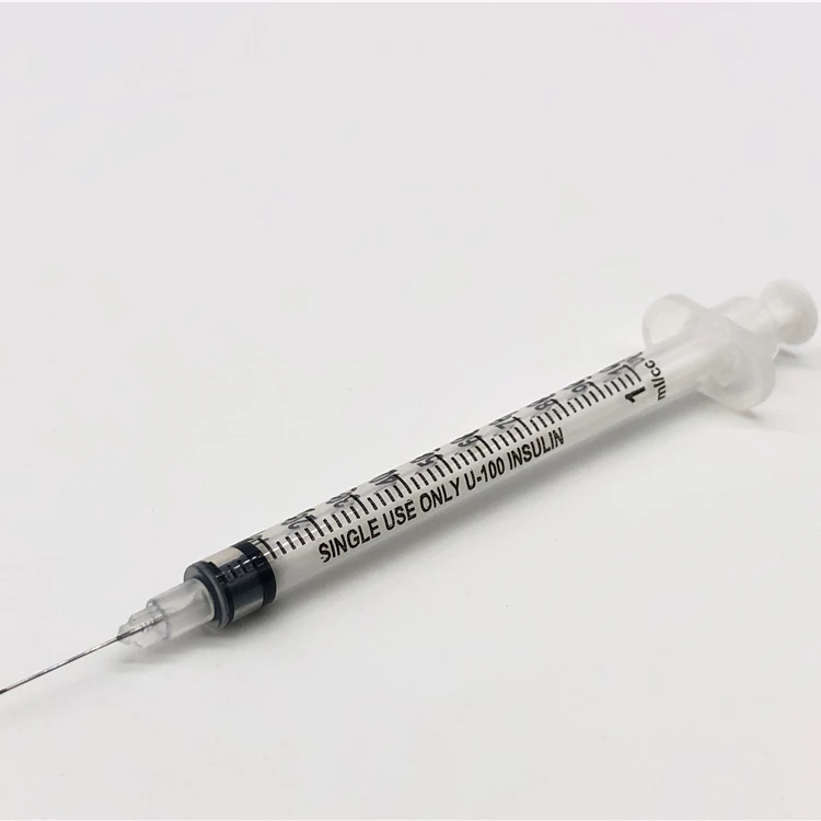 
1ml Colored Disposable Safety Insulin Syringe With Fixed Needle 