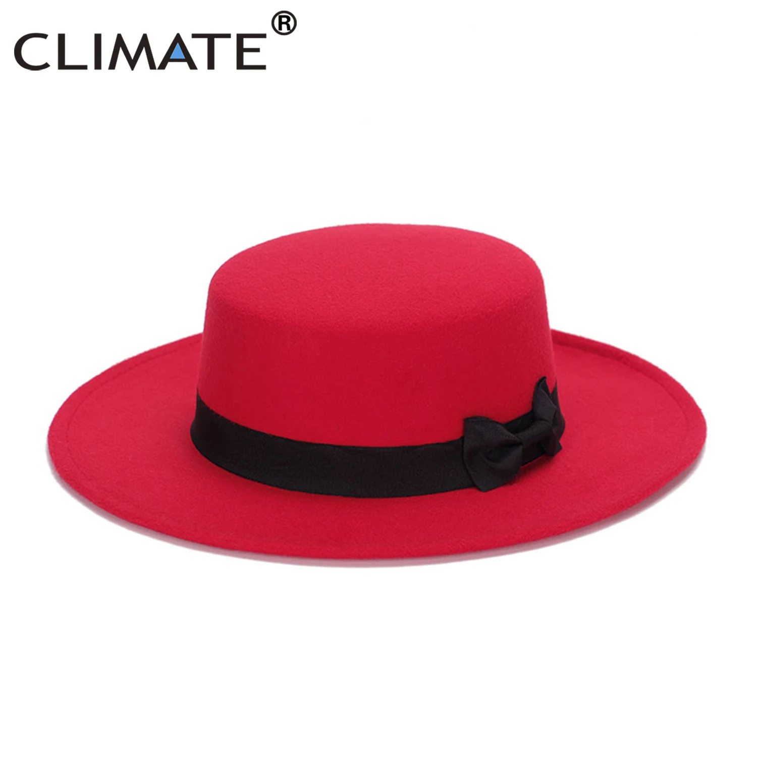 CLIMATE Women Cowboy Jazz Ladies Jazz Fashion Fedora Hats for Woman Man Fedoras Cap Polyester Woolen Cap Hat Cowboy Fedora