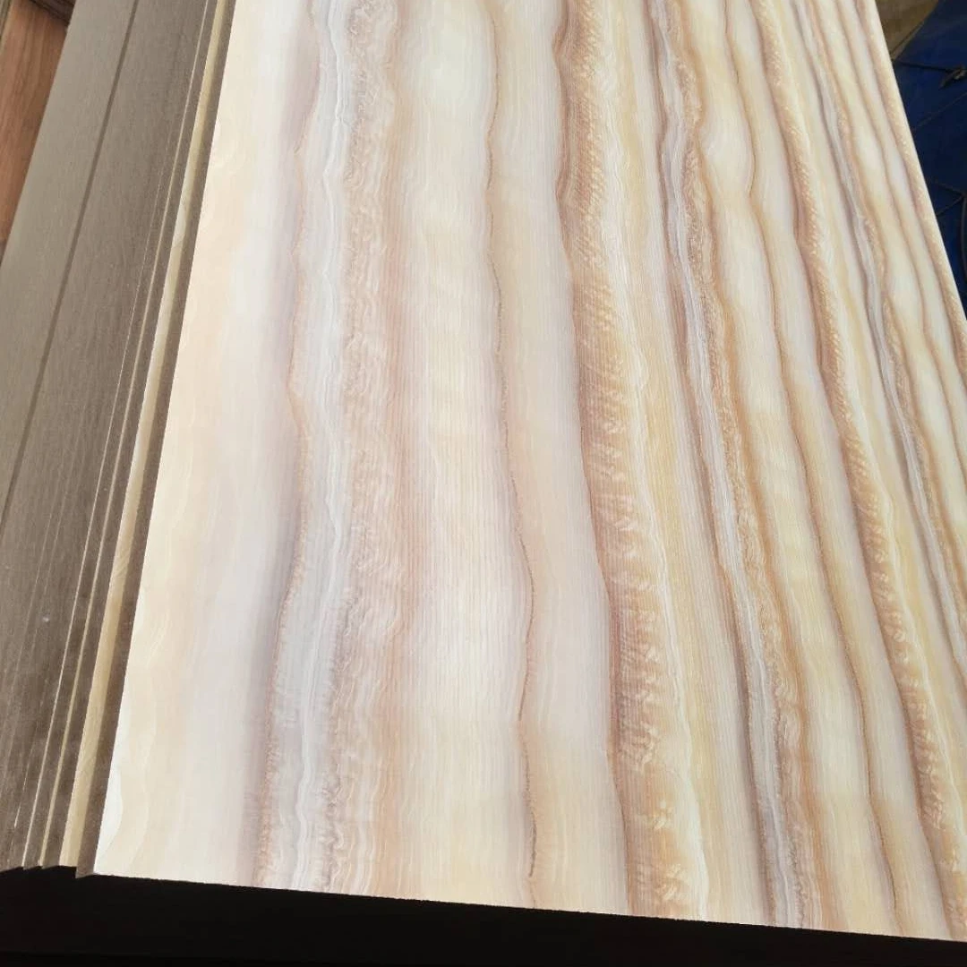 Wooden grain color  melamine laminated coated plywood for making furniture