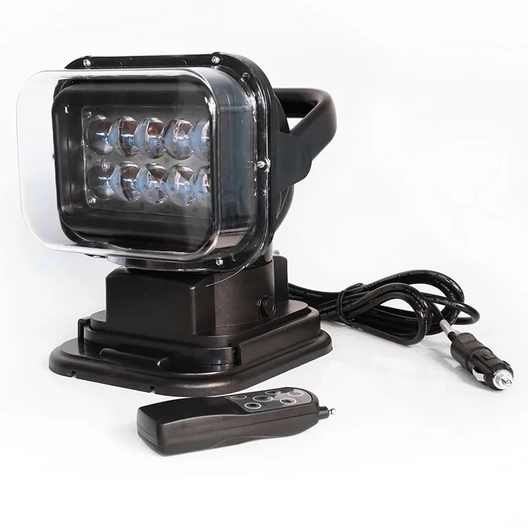 
50W 7inch Revolving LED Search Light remote control vehicle mounted light marine Searchlights spotlight magnetic base 