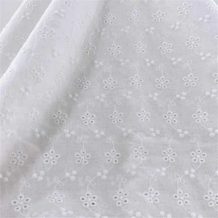 Wholesale Poplin Home Textile Fabric For T-Shirt Flowers Jacquard Fabric 100% Cotton Lace Fabric