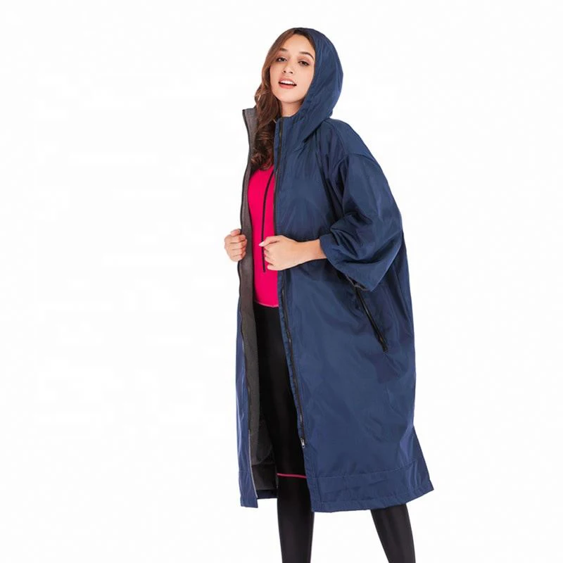 Waterproof custom surfing poncho towel dry changing robe with warm fleece