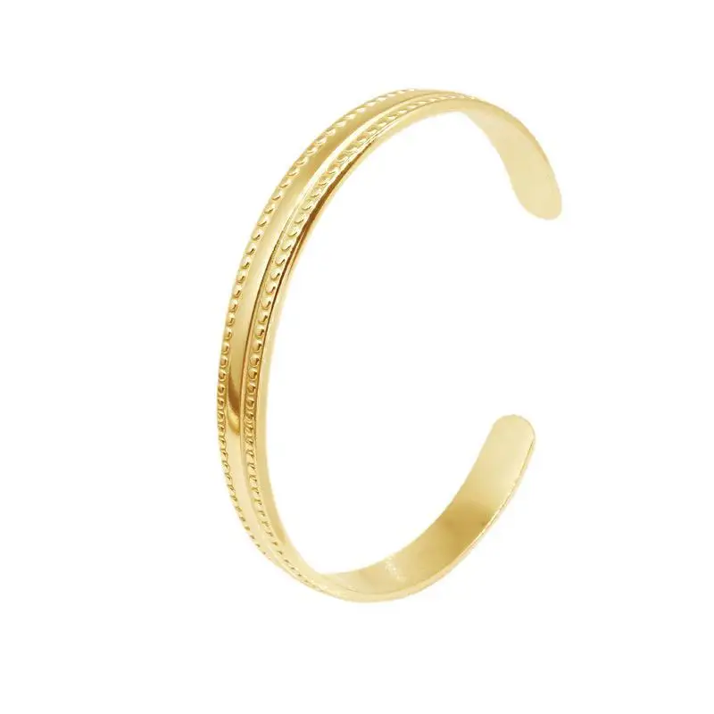 Wholesale Casual Couple Girls Accessories Opening Stamping Blanks Bangles Women Gold Cuff Bracelet