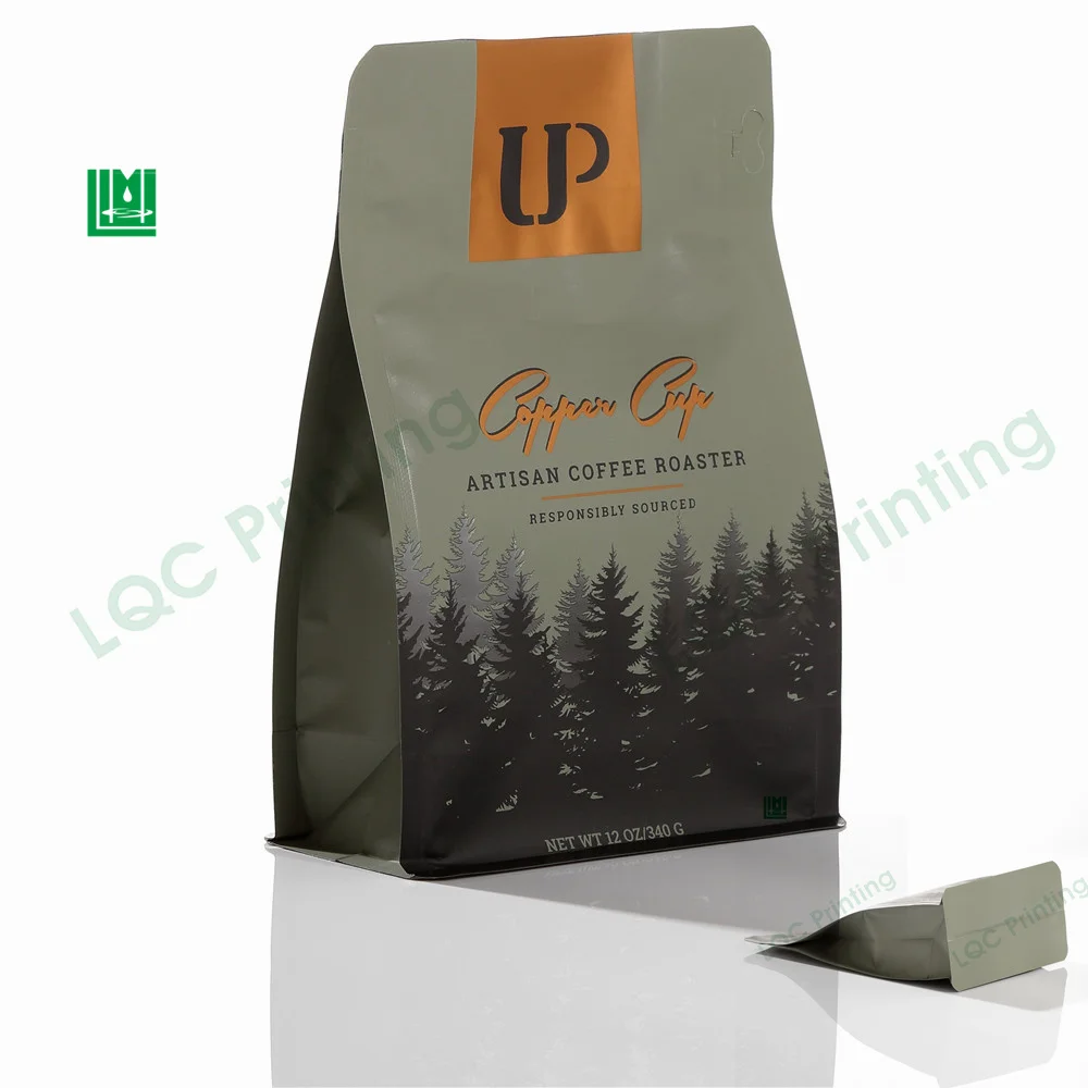 25 kg black ziplock bags bulk eight side seal ethiopia coffee beans packaging bags uganda honduras panama