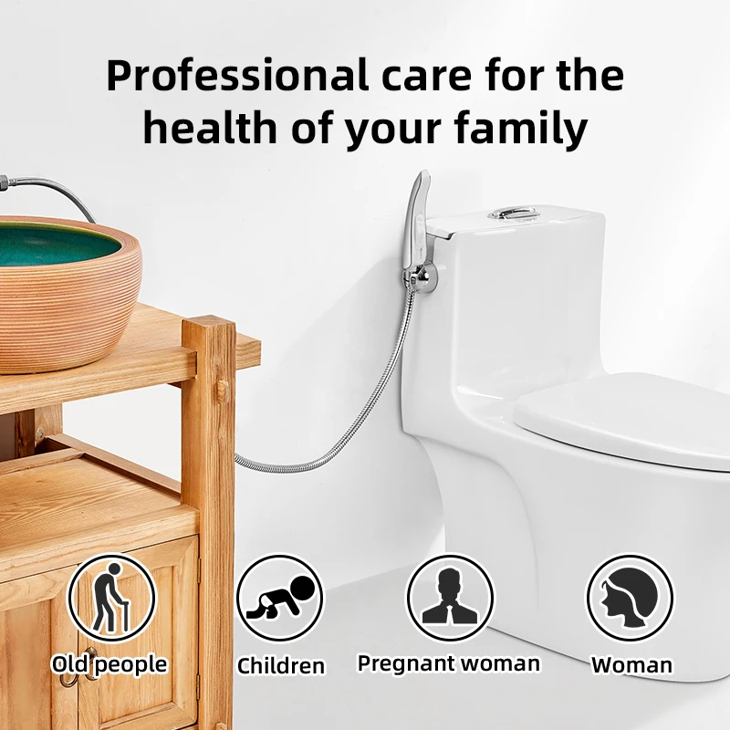 Bathroom Chrome Rinse Cleaning Toilets High Pressure Shattaf Spray Jet Bidet Muslim Luxury Bidet Sprayer