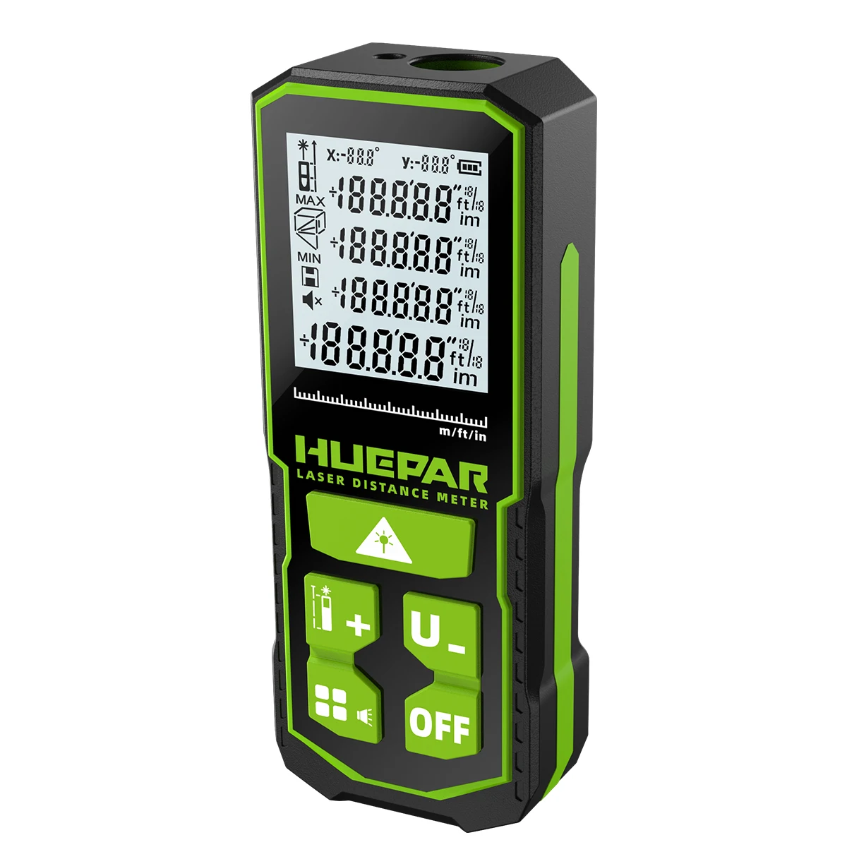 Huepar S100-G Portable Small Size Outdoor Laser  Measure Disance Meter 100m Multiple Measurement Way Long-Lasting