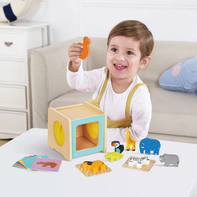Early education box cognitive card toy hourglass Montessori early 4 in 1  education toys 31-36M Educational Box