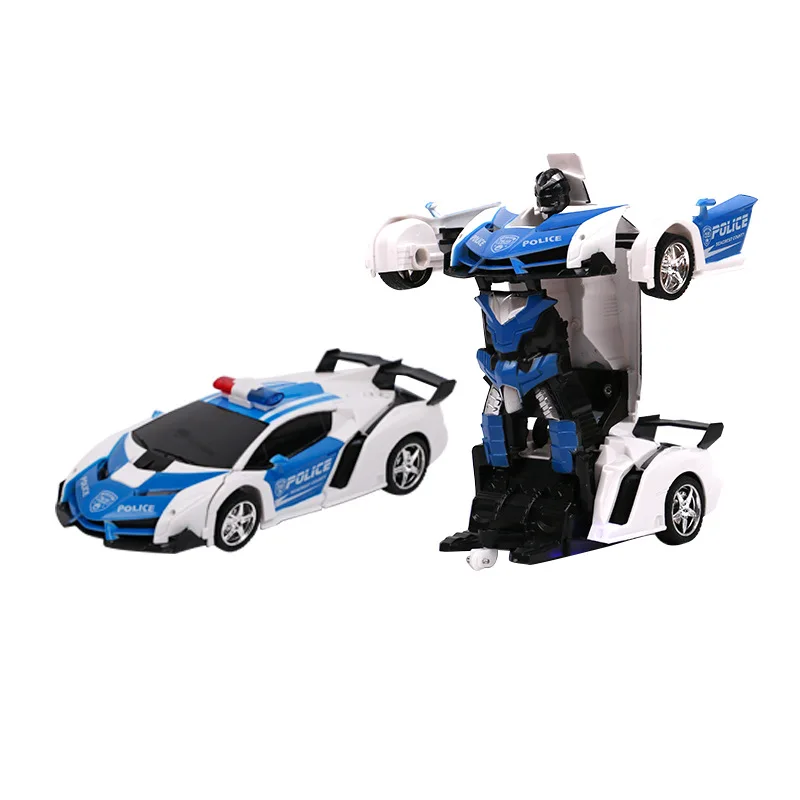Transform toys Robot Remote Control Car with Flashing Lights 360 Degree Rotating Drifting One Button rc cars