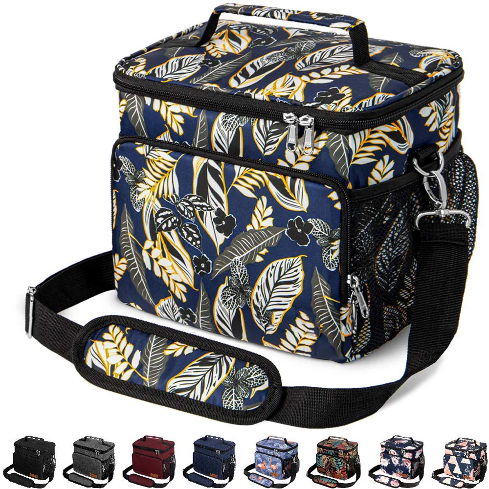 New arrival Eco-friendly shopping bag insulated food cooler bag customized durable cotton tote canvas lunch thermal cooler bag