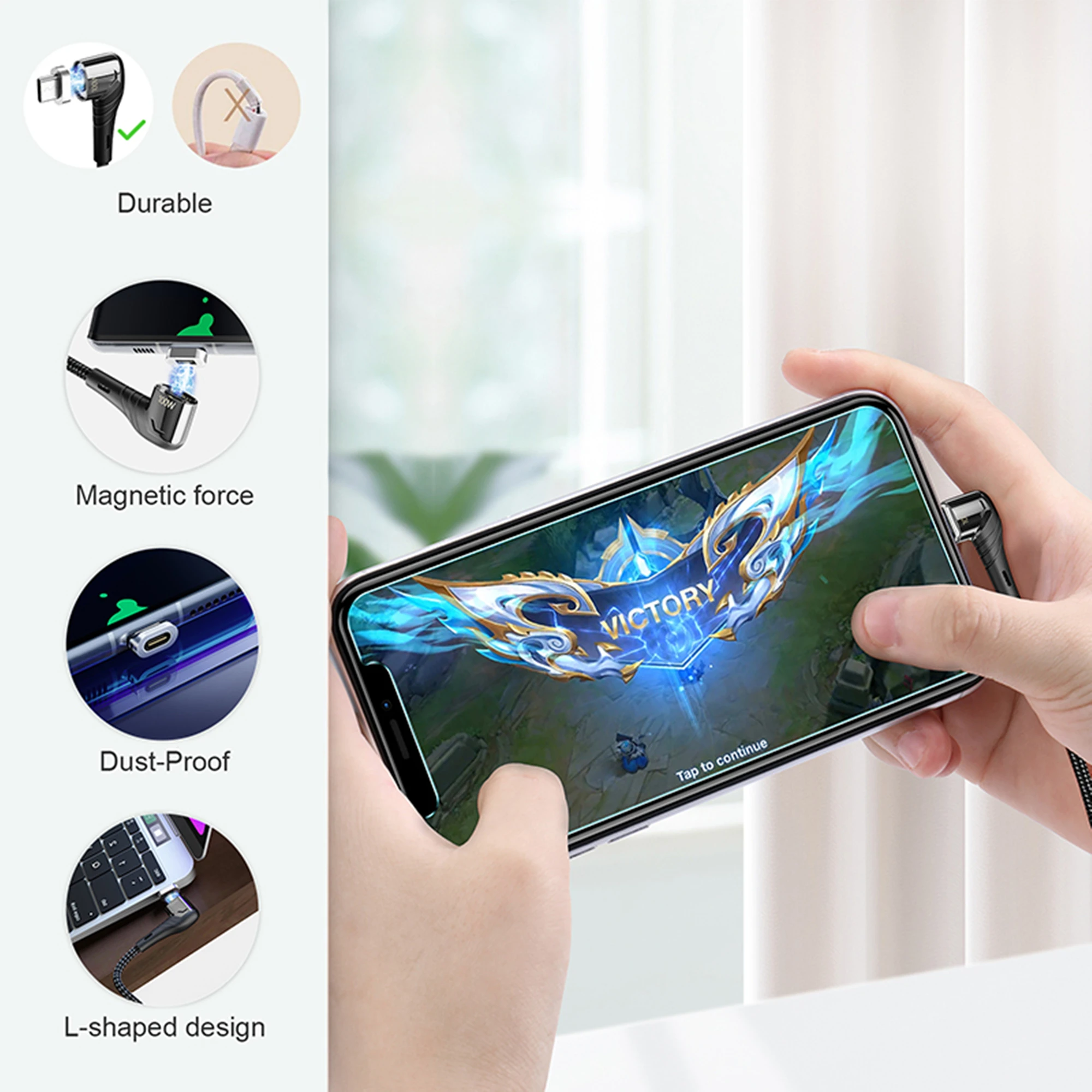 Aikede питания OEM Магнитный USB C кабель PD 100 Вт (20В/5А МАКС), USB-C для USB-C кабель для зарядки, 480Mbp/s передачи данных 5 контактов типа C