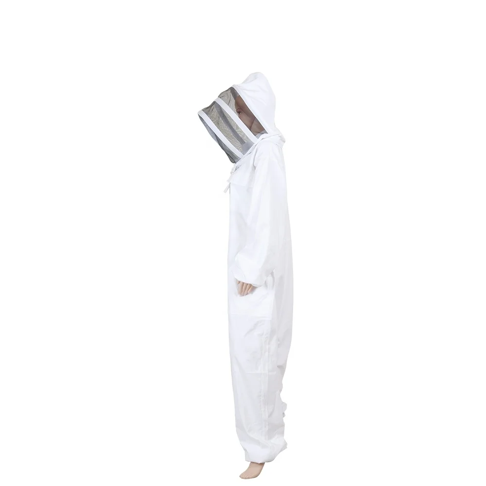 Beekeeping Clothing Apiculture White Bee Keeping Jacket with Hood Hat-Veil Beekeeping Beekeeper Suit