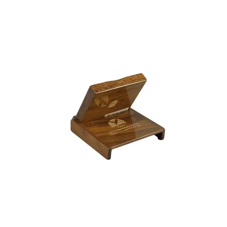 DS Custom Wholesale Walnut Medal  Wooden Souvenir Foldable Handmade Laser Engraving Wood Coin Gift Packaging Box