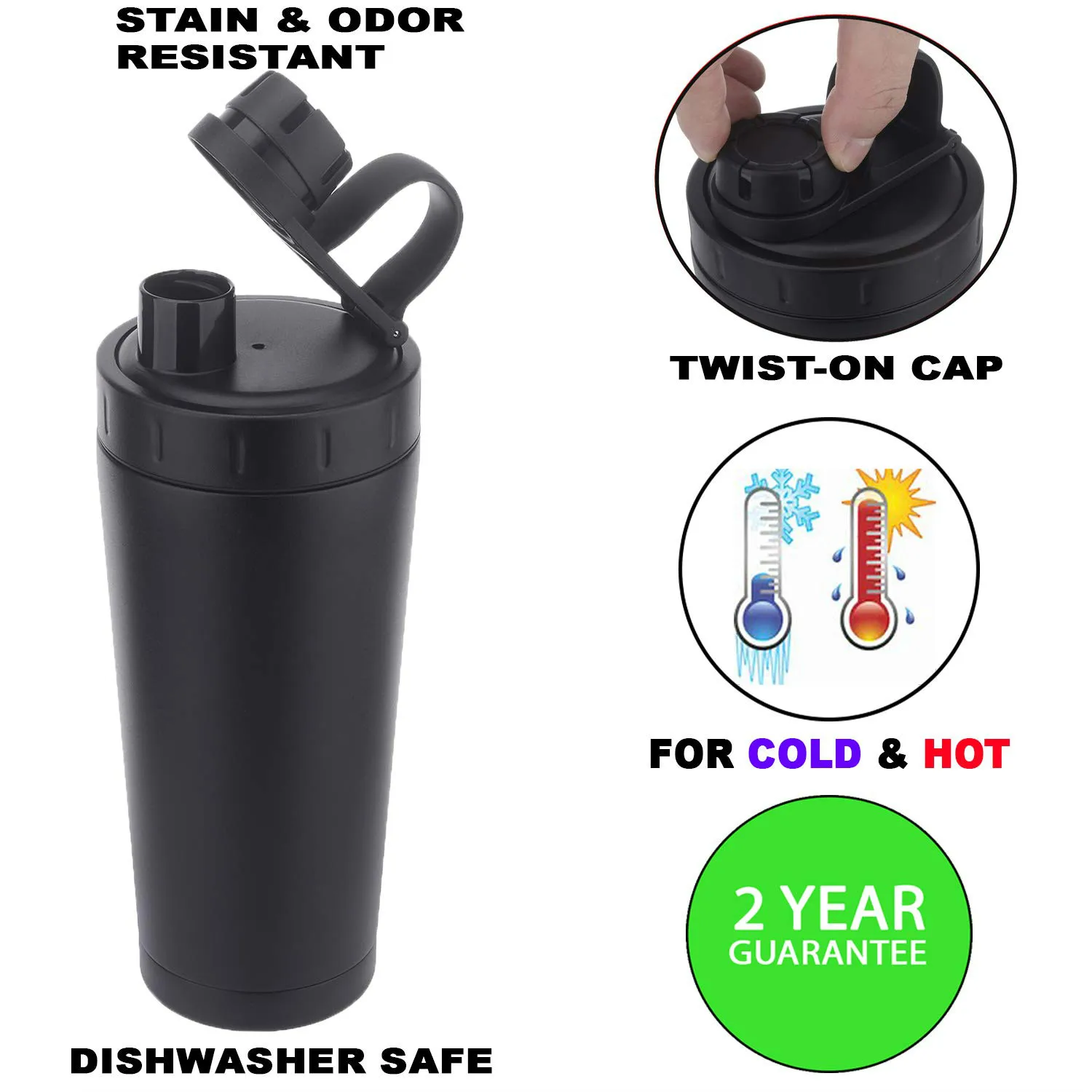 Double wall insulation 304 stainless steel vacuum flask exercise fitness protein shaker bottles water jug