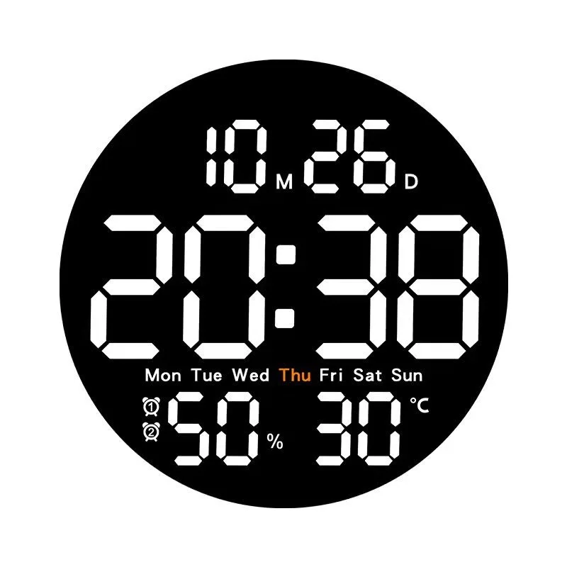 Electronic multifunctional home clock with temperature and humidity mute wall clock