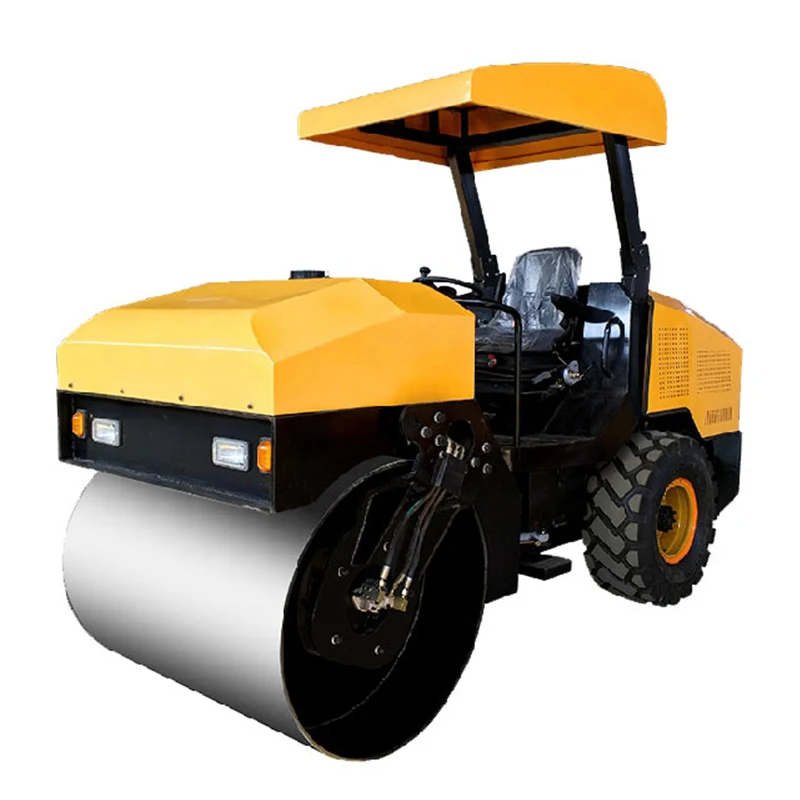 New product 4 tonVibratory mini road construction equipment vibrating compactor double drum ride on road roller