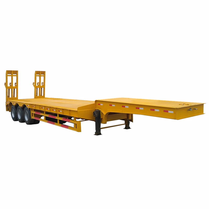 New 3 axles 60-100 ton lowboy semi trailer lowbed truck trailer low bed trailer