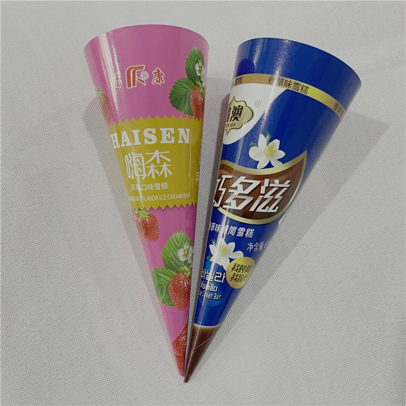 Best quality design custom printed sweet cones, disposable and perfect for new sale snow beverage cone paper ice cream cups