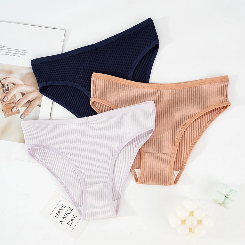 lingerie women sexy g-string Wholesale custom logo low waist high quality solid color women 100% cotton ladies hipster underwear