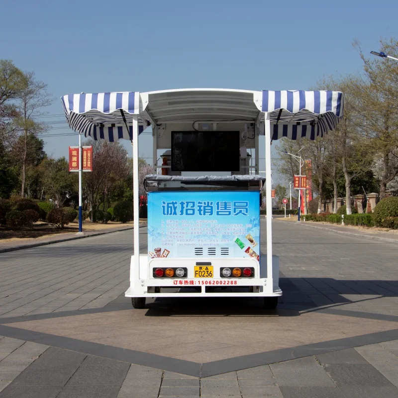 China Manufacturer Mobile Food Trailer Refrigerator Ice Cream Truck Electric Tricycle
