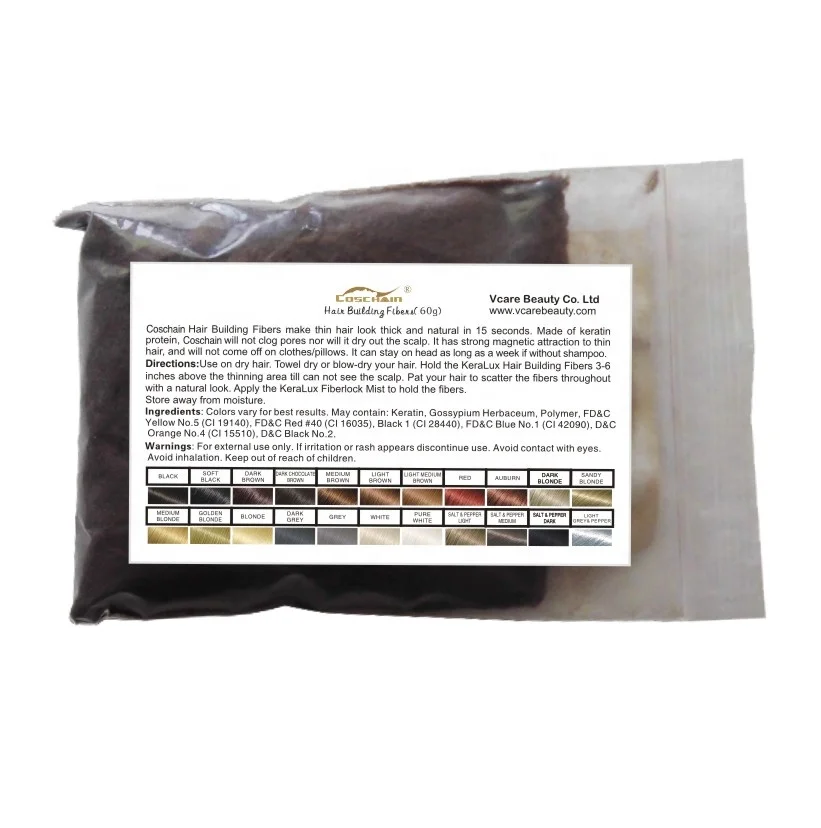 Бесплатные образцы для роста, мгновенное сохранение выпадения волос оптом, синтетический cabok cabuki, темные коричневые пакеты для заправки, утолщение волос, восстанавливающие волокна