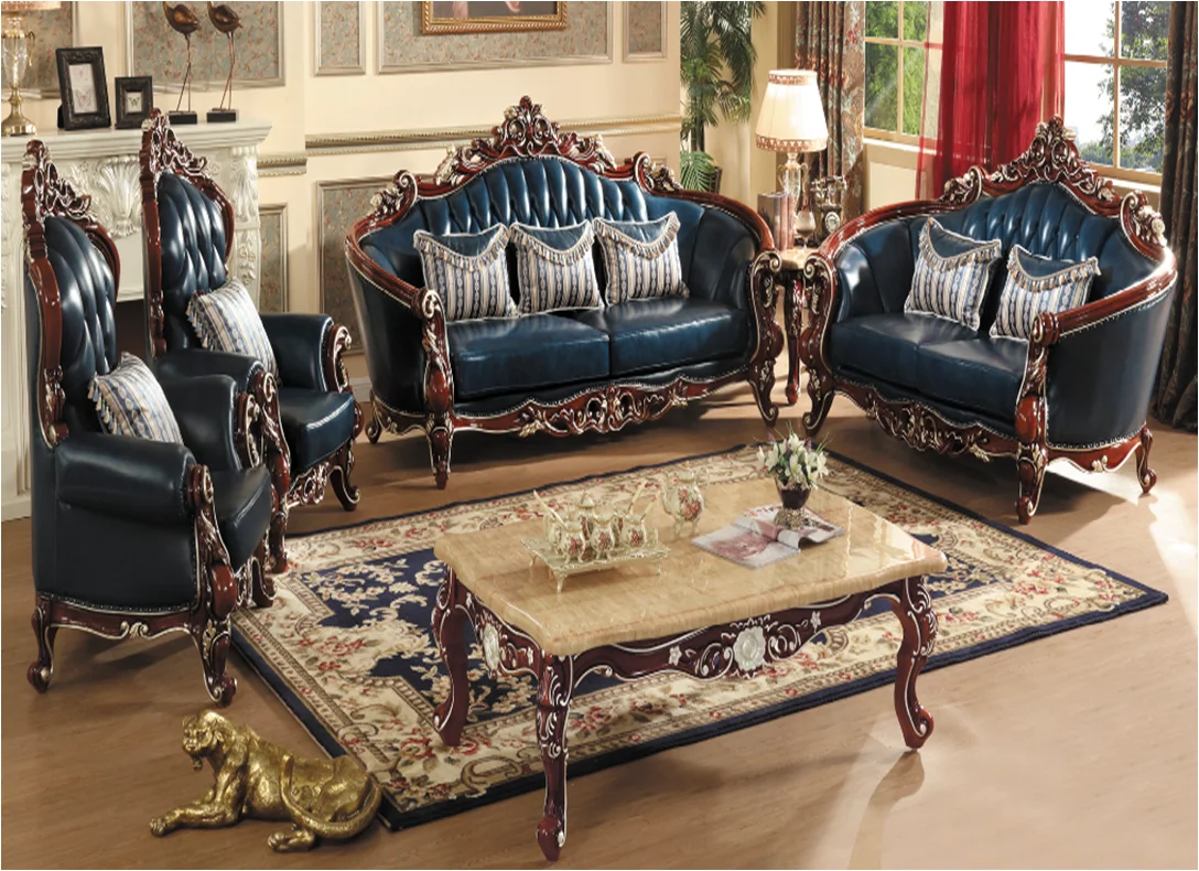 Factory High Quality Custom Antique Style Classic Sofa 4 Set Luxury hot sale fashion