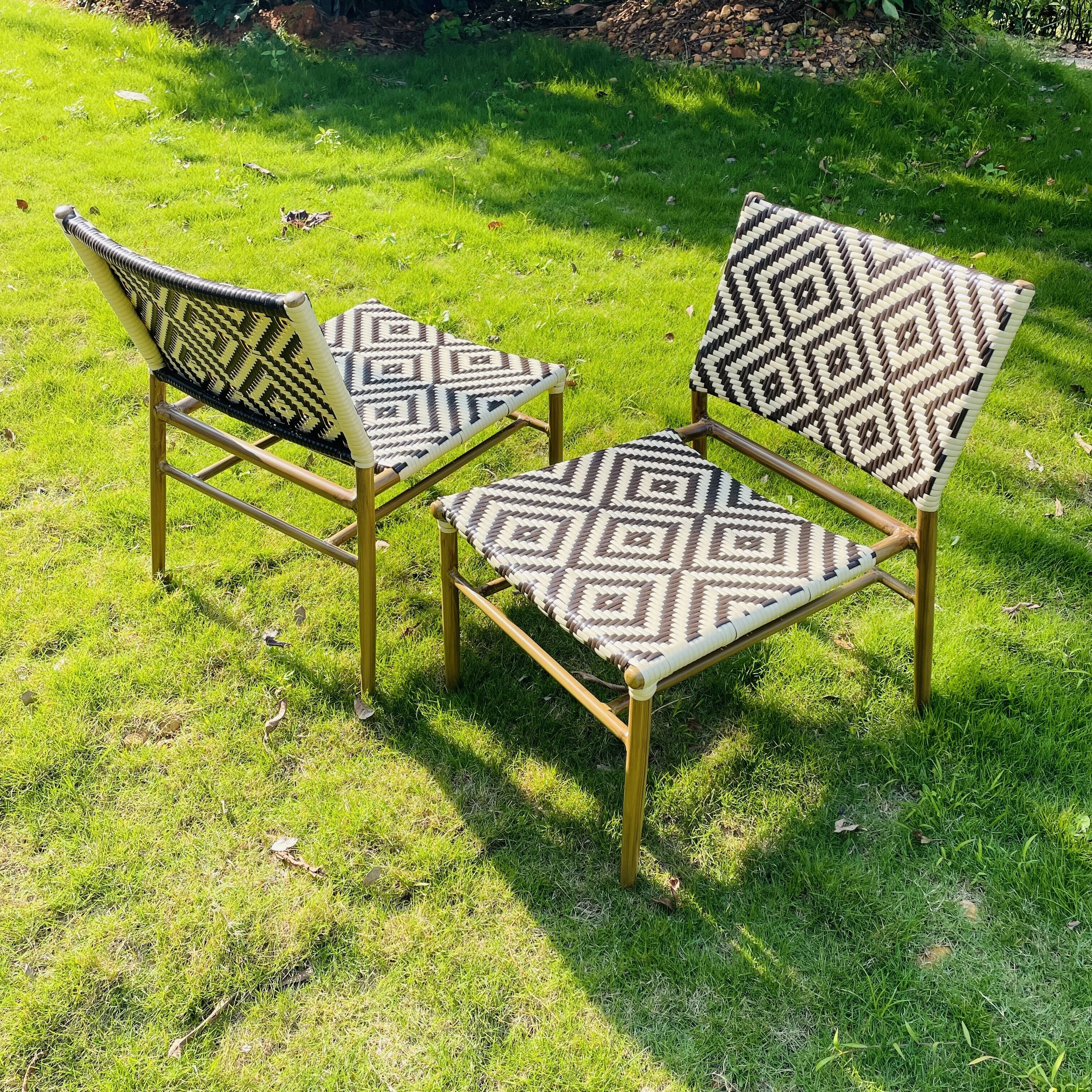 Wholesale Leisure Aluminum Rattan Beach Furniture Set Patio Outdoor Balcony Hotel Garden Wicker Chaise Lounge Chair  And Table