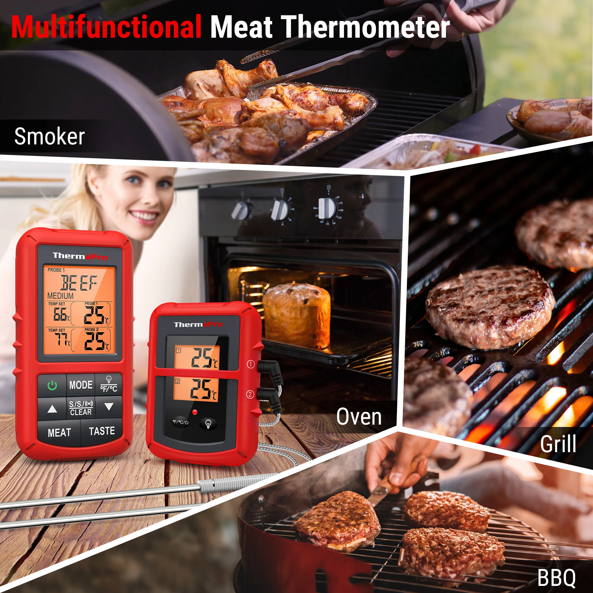 Amazon Best Seller 2021 Thermopro TP20C Wireless Meat Cooking Thermometer with Dual Probes