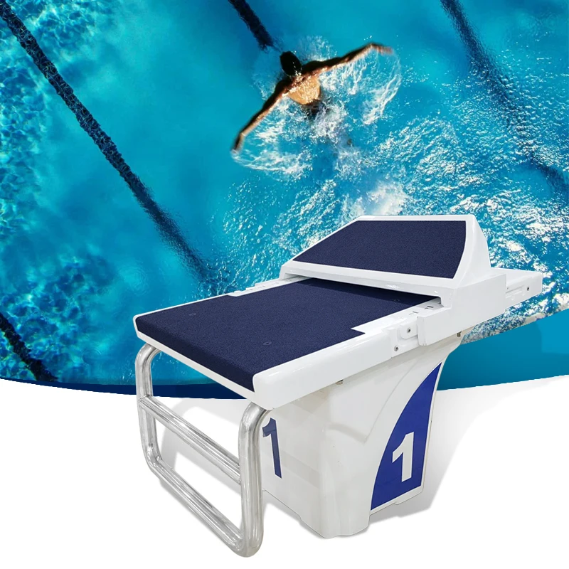New arrival Fiberglass stainless steel material swimming pool diving standard one-step starting block for swimming pool platform