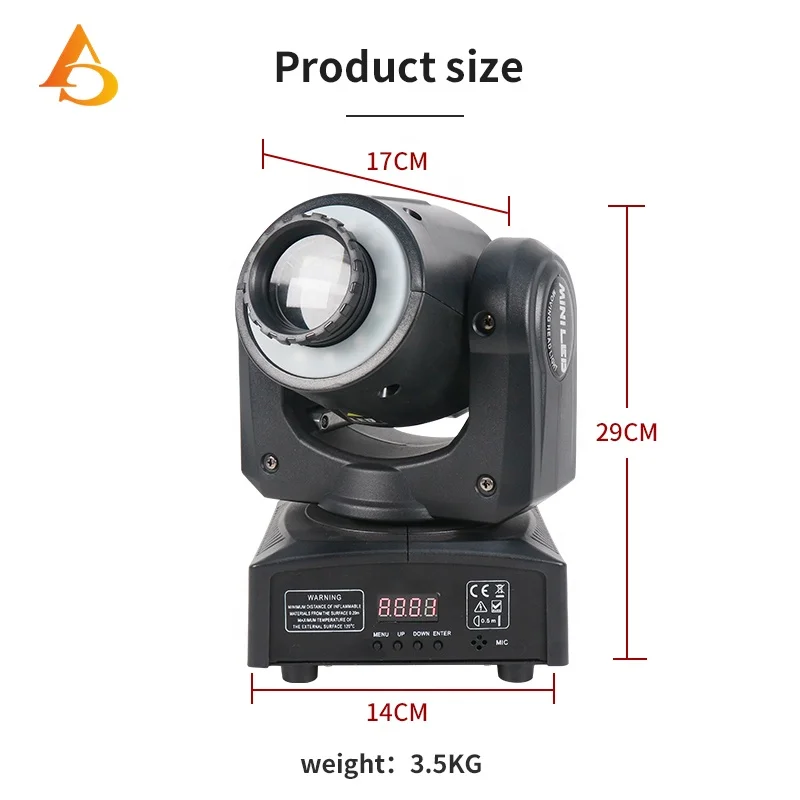 AicPose 30W Mini Pattern Swinging Head Lamp With Aperture For DJ Party Disco Wedding