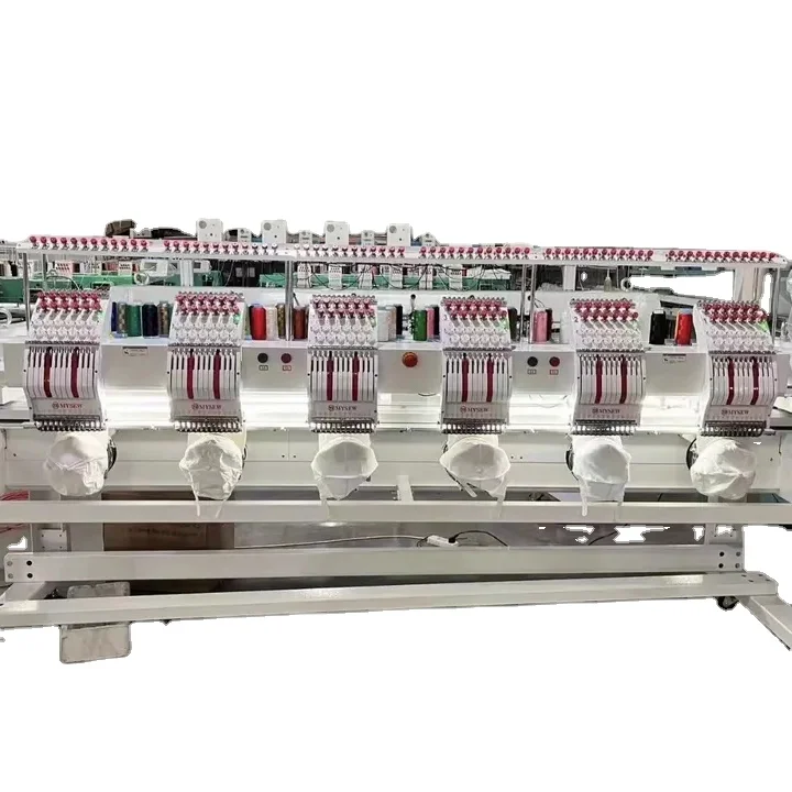 Машинка mysew 1206CT с 6 головками и 12 иглами компьютерная вышивка Dahao компьютерным управлением автоматическая компьютеризированная