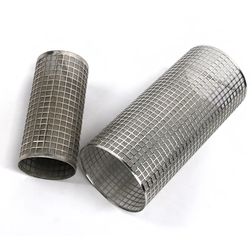 Stainless Steel Wire Mesh Cylinder Water Filter Strainer Cartridge with 25/50/75/100/150/200/300 Micron for Manufacturing Plants