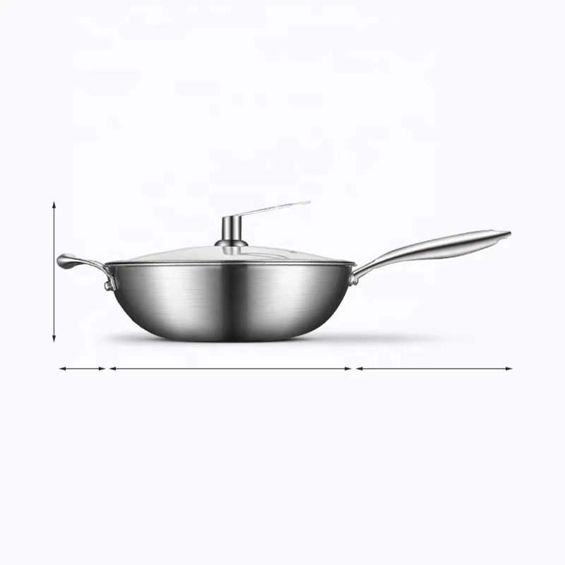 Multifunctional TRI-PLY Stainless Steel Design 32cm Non-Stick Pan Honey Comb Frying Pan