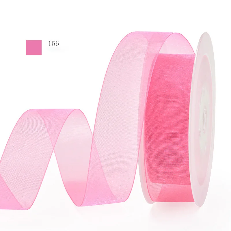 Wholesale 20 25 50  mm Decoration Organza Cake Wedding Gift Ribbon For Packaging