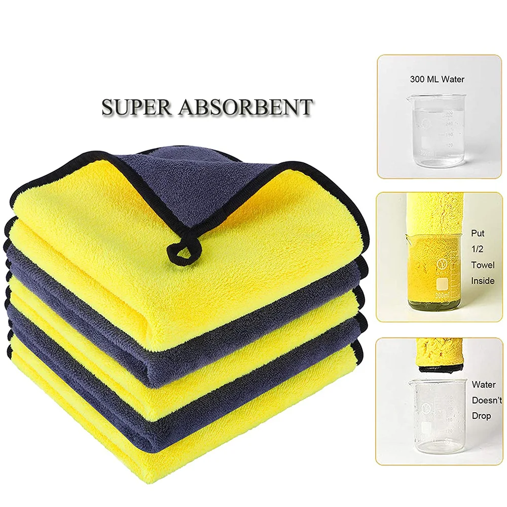 Deluxe Dual Layer Absorbent Plush Car Wash  Microfiber  Car Cleaning  Towel A cheap towel for china  30*30cm car cleaning towel