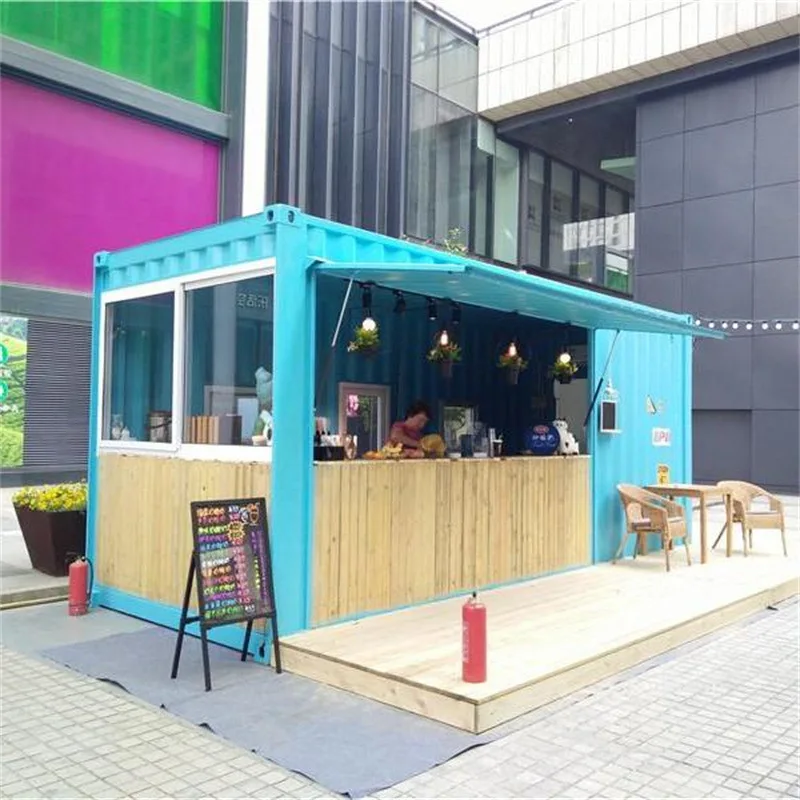Modified shipping pop up container house 10ft mobile ice cream shop container coffee shop shopping mall bar