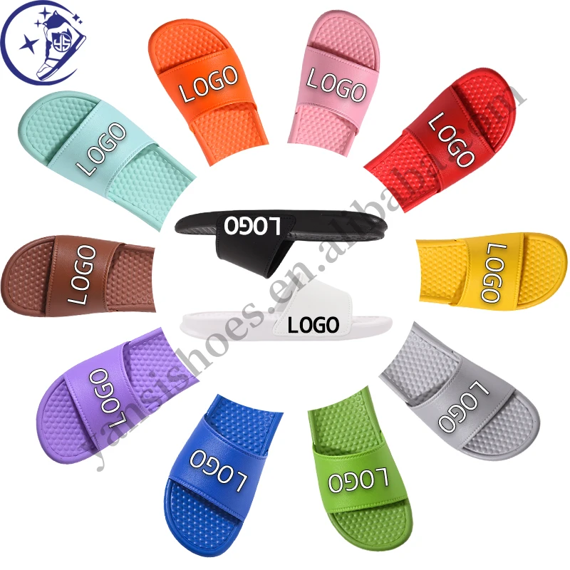 OEM Hot Sale Custom Design Slippers With Logo Men Engraving Slippers PVC Footwear Slides Unisex Gym Slides