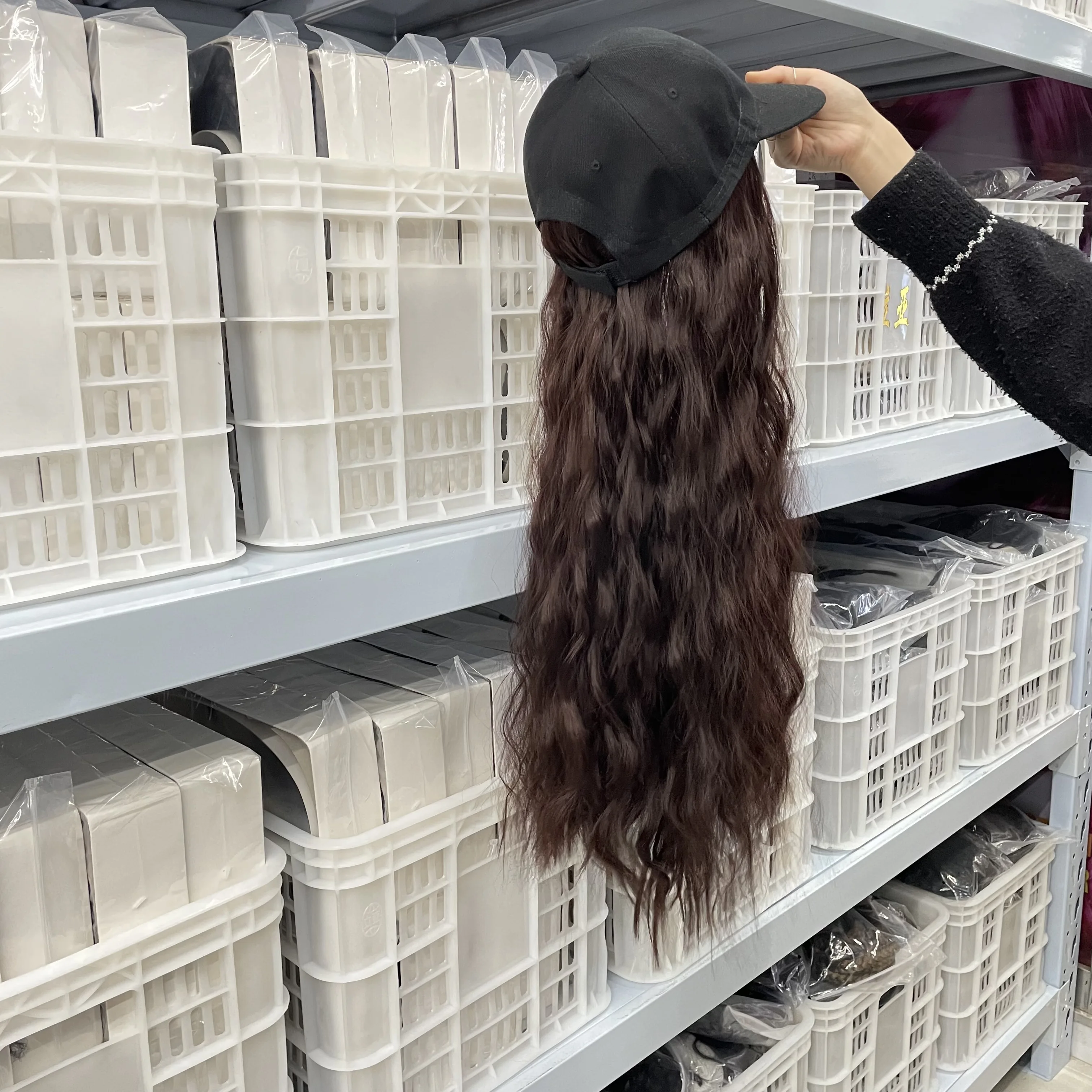 Vivian hair Fashionable Baseball Hat Long Human Hair Wigs