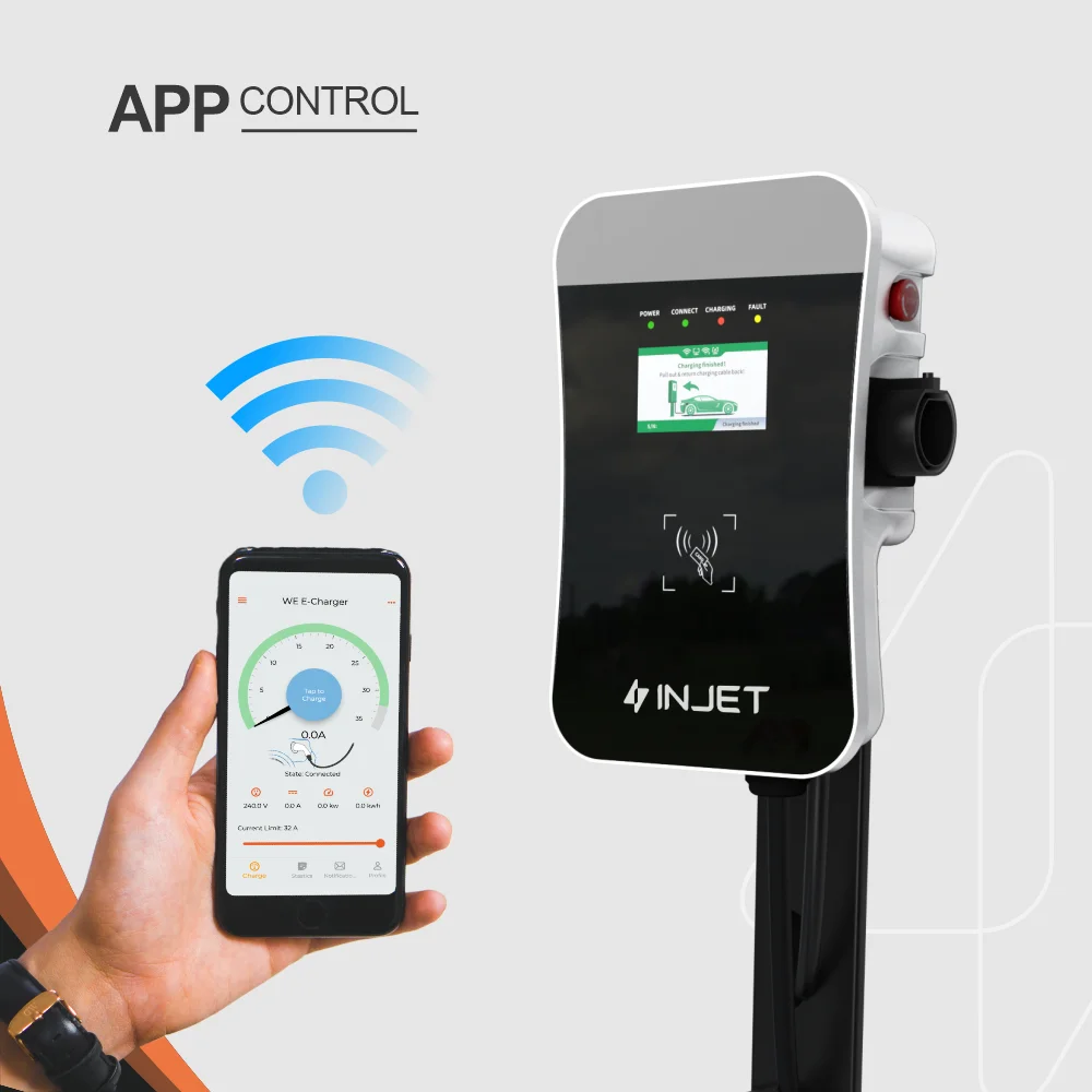 2024 New Smart Electric Vehicle Car Charger APP Electric Car Charger 7kw Type 2 EV Charger Wallbox