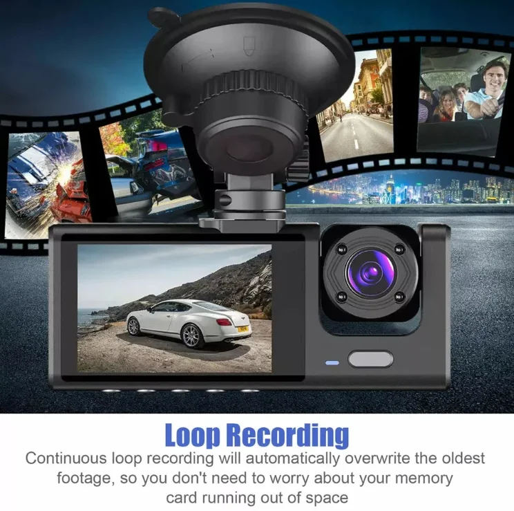 HD 1080P 3 Lens Camera Car DVR Dash Cam Video Recorder High Resolution Car Black Box