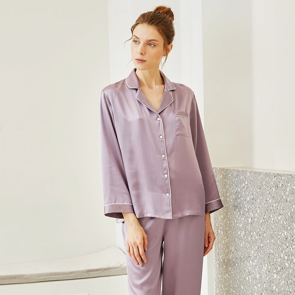 China clothing factory wholesale high quality hot 100% mulberry silk pajamas ladies sleepwear premium 100 silk pajamas