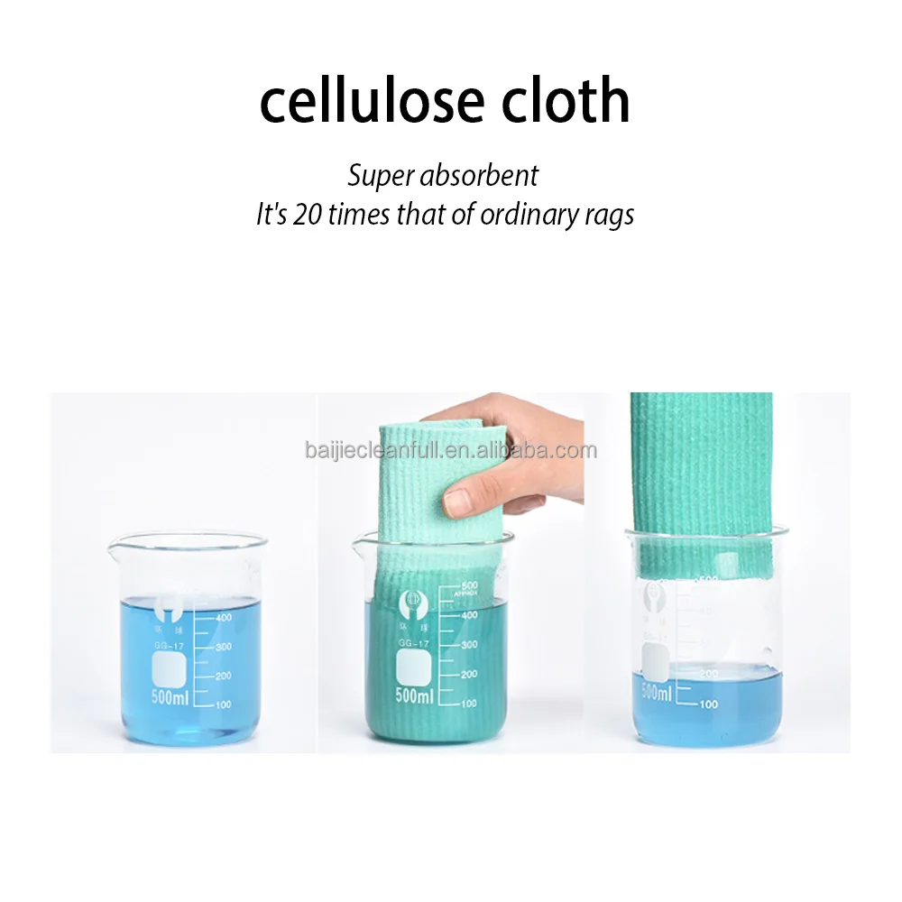 Eco Friendly  The Cheapest Sponge Cloth In Roll Sheet Cellulose Napkin Water Absorbent Cellulose Sponge Cloth 18x20cm