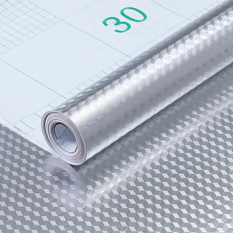 0.61*5m Aluminum Foil Paper Self Adhesive Wallpaper Popular Using for the Kitchen Equipments and Furniture 3002S