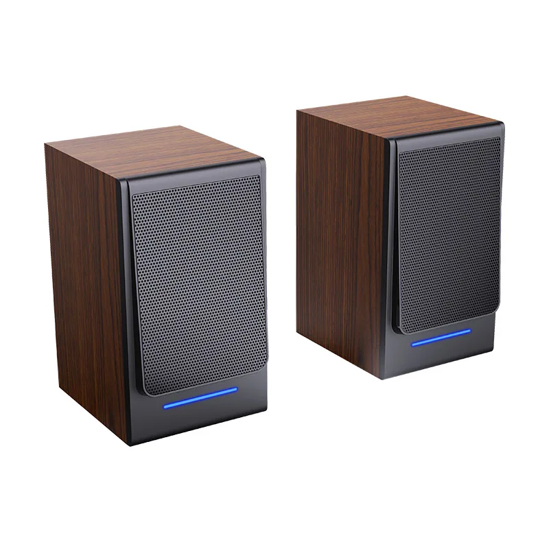 New design HiFi stereo 2.0 speaker box professional wireless Blue tooth speaker wood 20W Bookshelf speaker for home audio