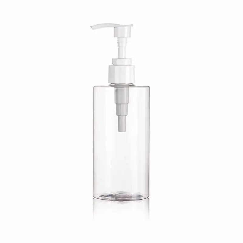 Clear 250 ml Boston round 500 ml/16 oz empty amber PET shampoo plastic bottle with lotion pump