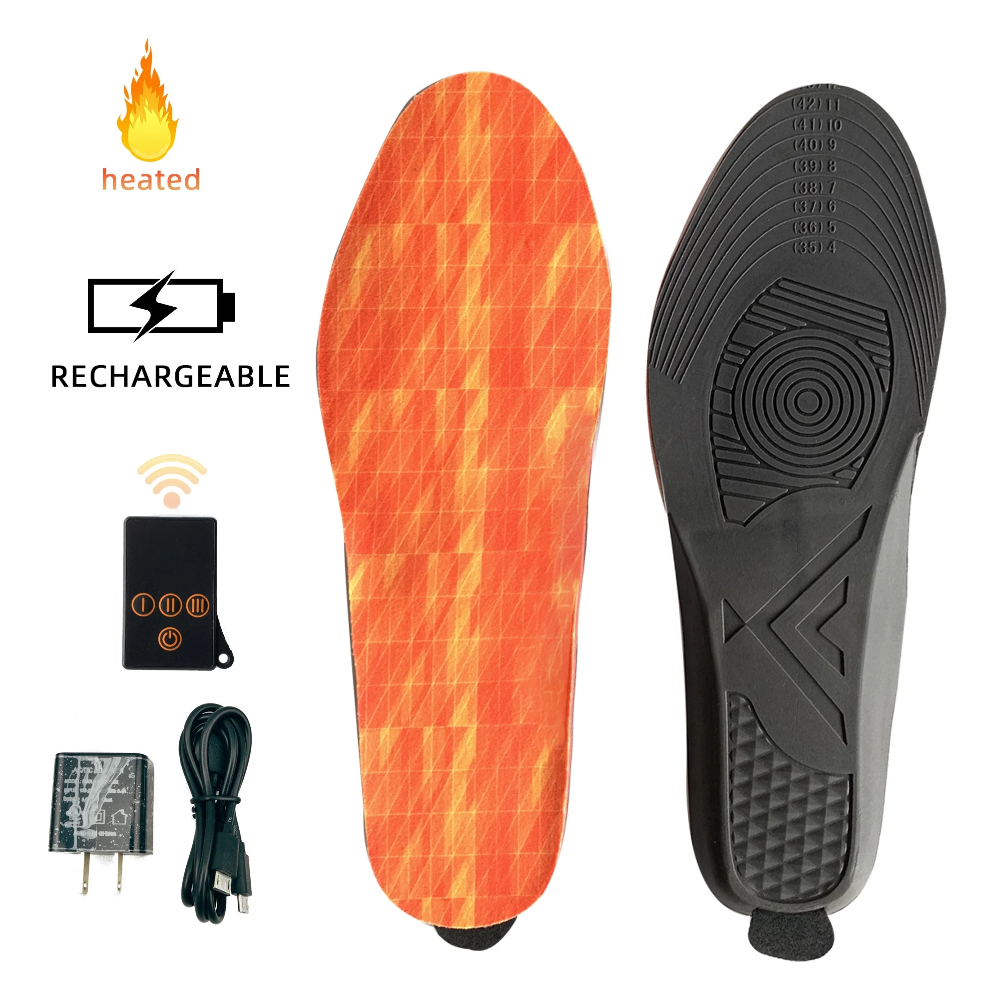 
Стельки с подогревом и перезаряжаемой батареей, стельки с дистанционным управлением 